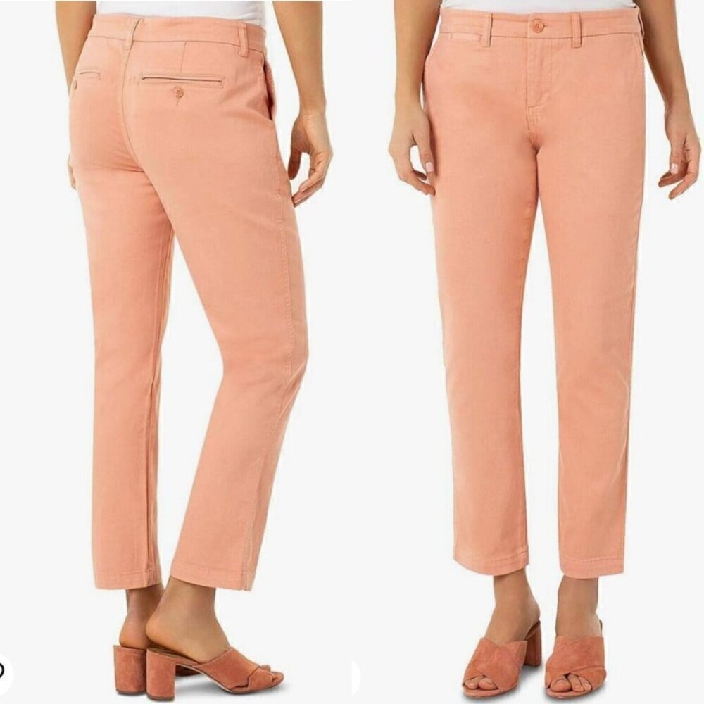 Liverpool Bobbie Trouser Pants In Blush Shell Women's Size 6/28 Slim Fit Preppy